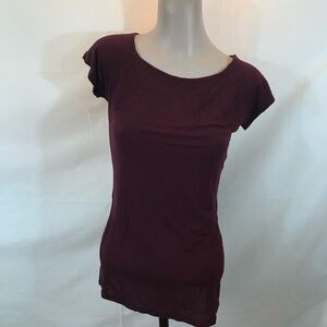 American Dream Red Fitted Flutter Sleeve Tee